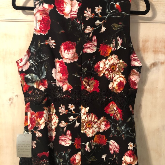 🌺🌼Chelsea28 Blk Foxie Floral Fit & Flare Mini Dress - Picture 10 of 14